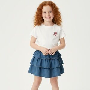 Nordstrom Blue Denim Layered Skirt